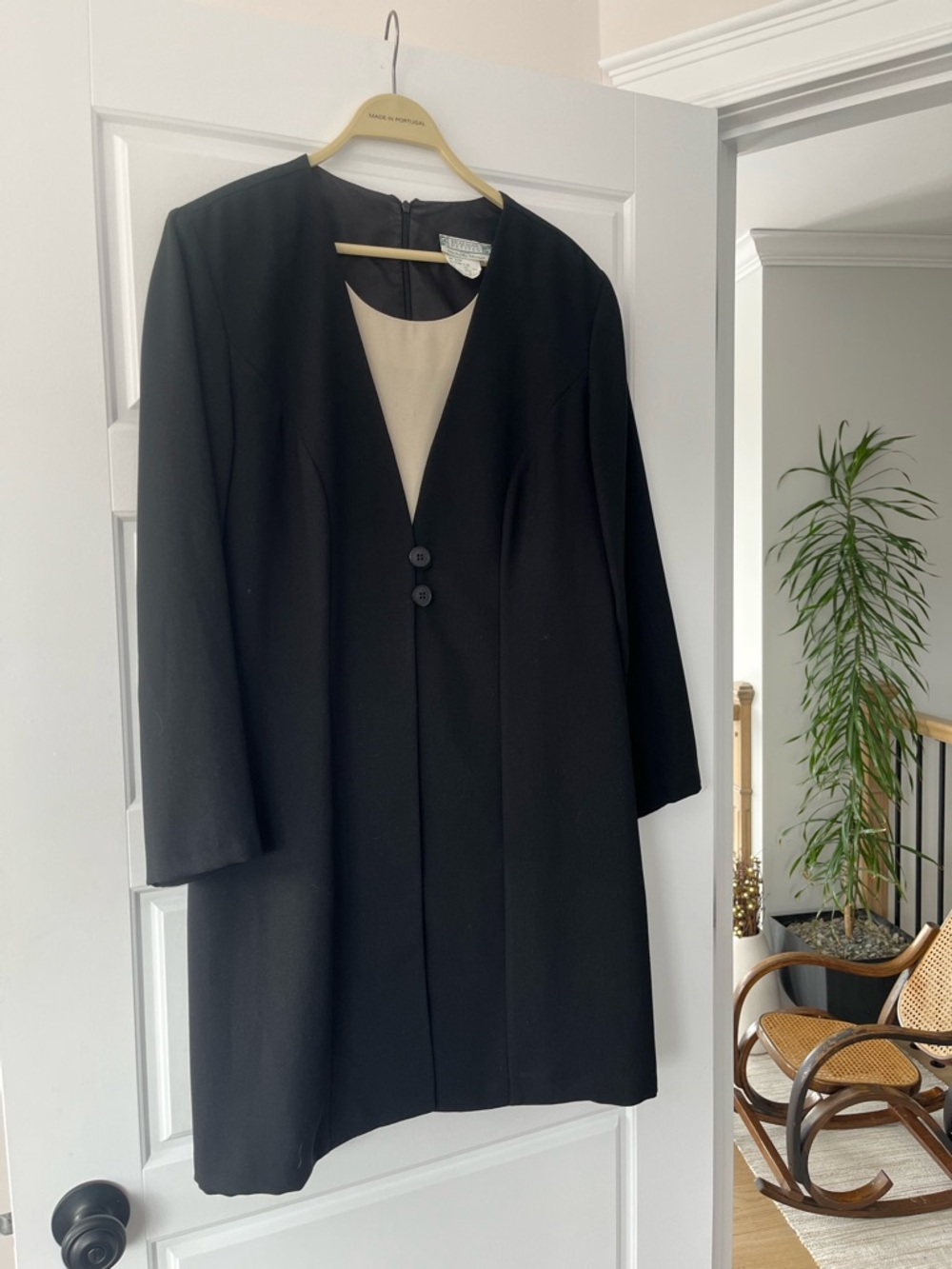 Vintage Braemar Petites by Michelle Monet Black and Cream Dress